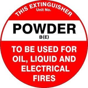 Extinguisher Id Marker Powder B(E)