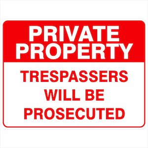 Private Property Trespassers Will Be Prosecuted