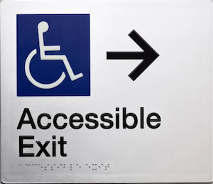 Accessible Exit Sign Right Arrow (Braille)