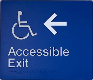 Accessible Exit Sign Left Arrow (Braille)