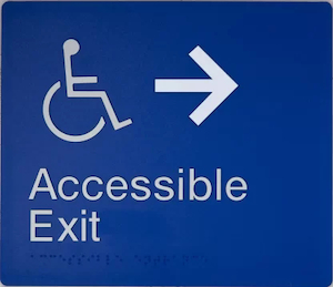 Accessible Exit Sign Right Arrow (Braille)