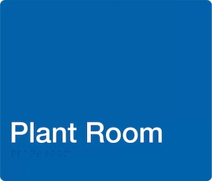 Plant Room Braille Sign – Blue