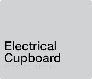 Electrical Cupboard Braille Sign – Silver