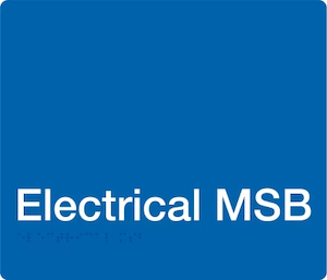 Electrical MSB Braille Sign – Blue