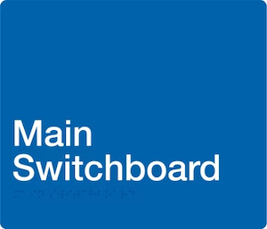 Main Switchboard Braille Signs – Blue