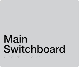 Main Switchboard Braille Sign – Silver