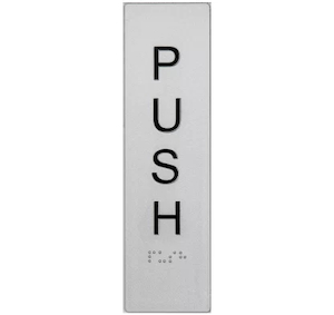 Braille Push Sign Vertical