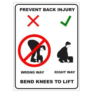 Products: Prevent Back Injury  Bend Knees To Lift