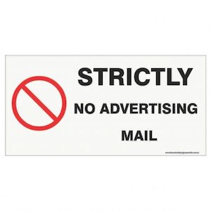 Products: Strictly No Advertising Mail  Long