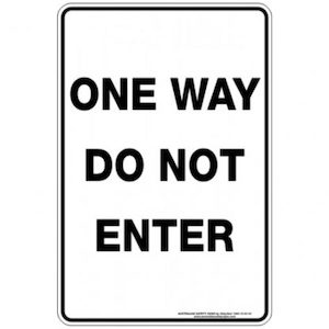 One Way Do Not Enter