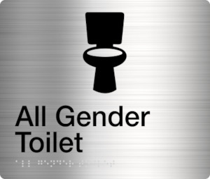 All Gender Toilet Stainless Steel (Braille)