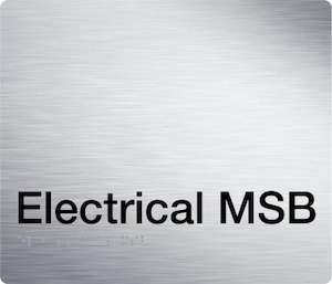 Electrical MSB Braille Sign – Stainless Steal