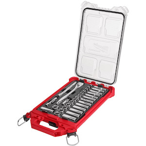 Milwaukee  32-Piece 3/8 in. Drive Metric Ratchet and Socket Set with PACKOUT Com…