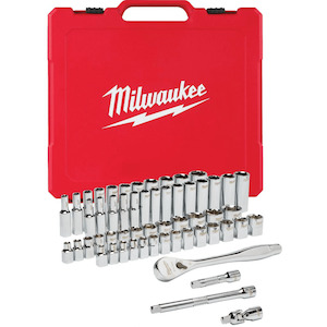 Milwaukee 3/8 in. Drive SAE/Metric Ratchet and Socket Mechanics Tool Set (56 piece)