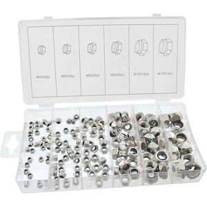 DTNZ 146pc Self Locking Screw Nut Assortment, Nyloc Nuts