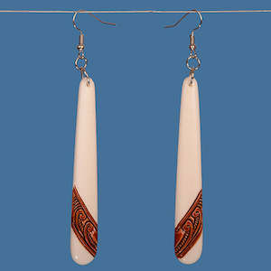 Enchanted Koru Stain Bone Drop Earrings