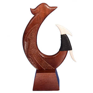 Wooden fish hook on stand