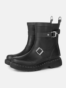 ILSE JACOBSEN - Short Buckle Gumboot - Black