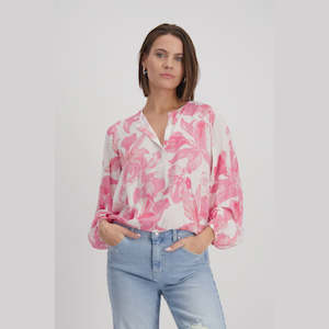 MONARI - Round Neck Blouse - Pink Smoothie