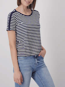 MONARI - Basic Tee Navy Stripe