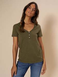 MOS MOSH - Astin Basic Tee Burnt Olive