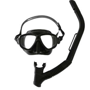 Snorkeling Sets: ProDive Adult Twin Lens Silicone Mask and Snorkel Set