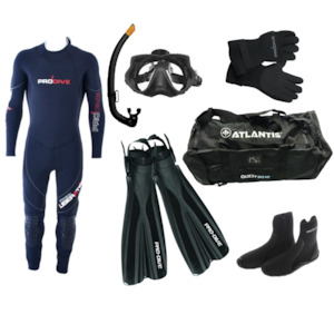 Scuba diving wetsuit package