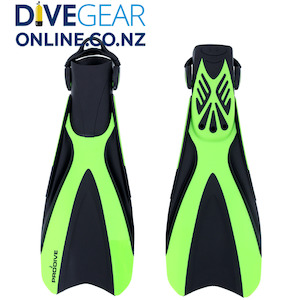 Snorkelling Fins: Prodive Open Heel Fins with Bungee Straps