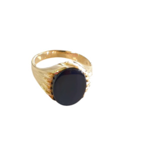 Black Onyx Gents 9 Carat Gold Ring