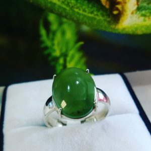 New Zealand Greenstone Ring set in Sterling Silver