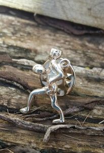 Rugby Player Lapel Pin Silver