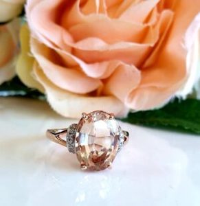 Morganite and Diamond Ring crafted in 9CT Rose gold