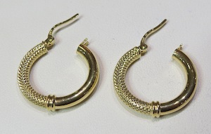 9ct Yellow Gold Hoop Earrings 21mm