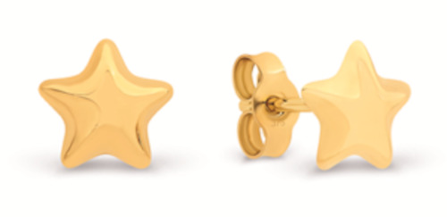 9ct Yellow Gold Star Studs