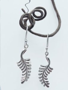 Beautiful and Simple Silver Fern Hook Earrings