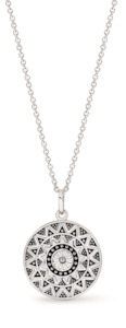 Mosaic disc Sterling Silver Pendant with chain