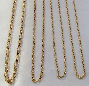 Oval Belcher Chain 9ct Yellow Gold