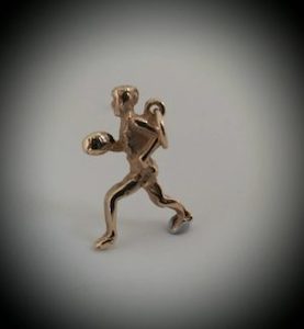 Rugby Player Charm 9ct Gold