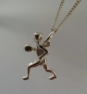 Rugby Player Pendant Silver