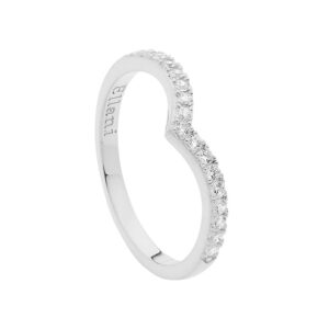 Sterling silver white cubic zirconia ‘V’ Ring