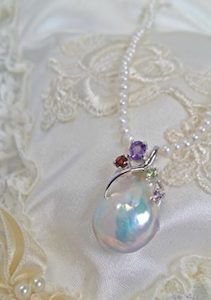 Large Pearl stone set Pendant