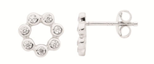 Circle CZ Studs Sterling Silver