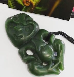 NZ Greenstone Tiki Pendant