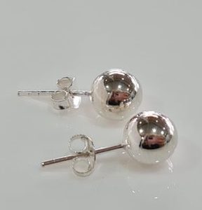 Silver ball earrings