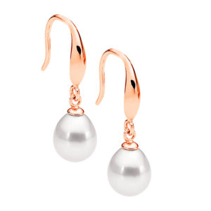 Sterling silver Shp/Hook Earrings w/ Freshwater Pearl Drop