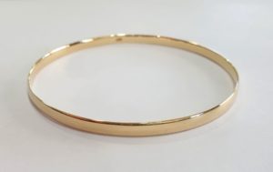 9ct Yellow Gold Half Round Golf Bangle