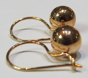 Euro Ball Earrings 9ct Rose Gold 8mm