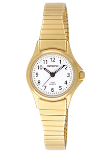 Olympic Ladies Gold Classic Watch expanding strap