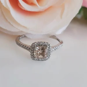 Morganite and Diamond White Gold Engagement Ring