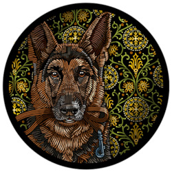 Creative art: Doggieology Art - German Shepherd with pattern